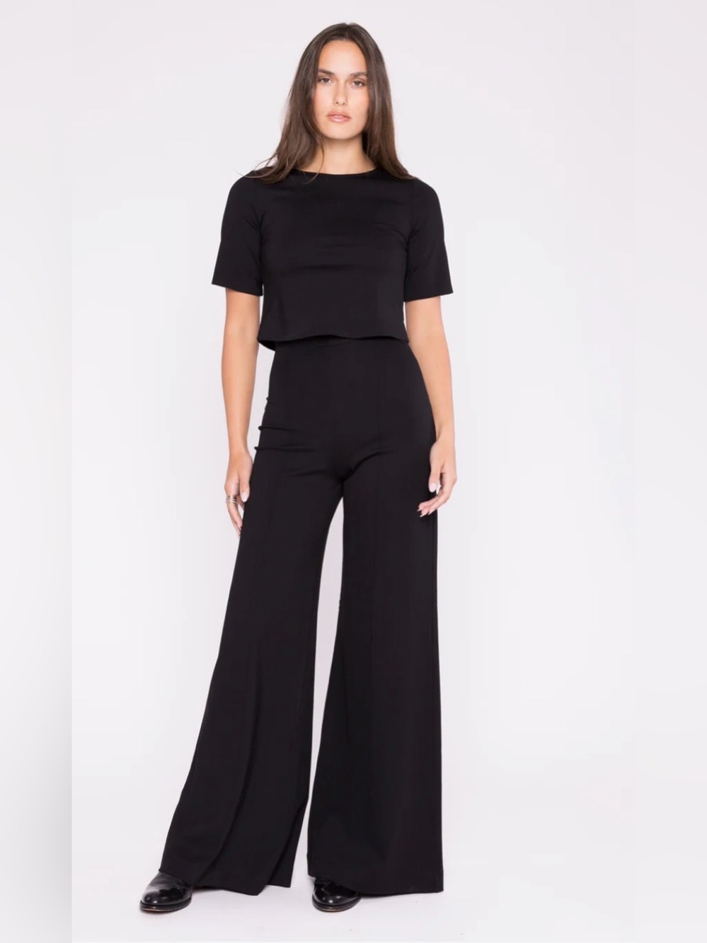 NWT Ripley Rader Black Ponte Knit Wide Leg pant various sizes 31" inseam